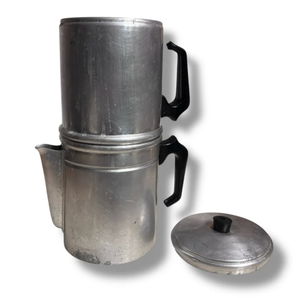 VINTAGE Aluminum Neapolitan Flip Coffee Pot